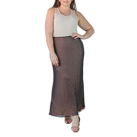  24/7 Comfort Apparel Womens Long Pencil Skirt-Plus