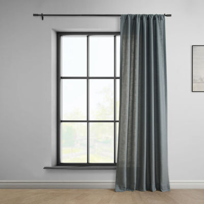 Exclusive Fabrics & Furnishing Classic Faux Linen Light-Filtering Rod Pocket Back Tab Single Curtain Panel