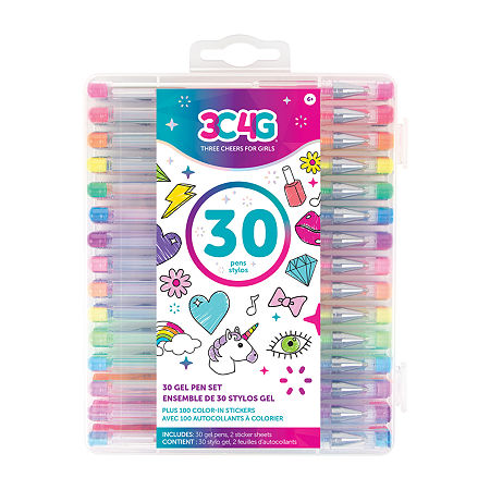 Three Cheers For Girls Gel Pen - 30 Piece Set 30-pc. Craft Kit, One Size, Multiple Colors