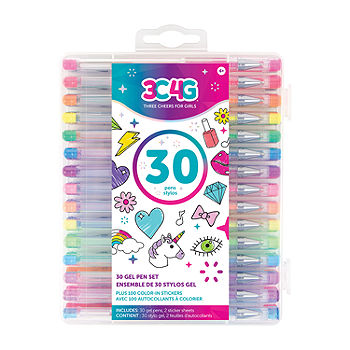 Three Cheers For Girls Gel Pen - 30 Piece Set 30-pc. Kids Craft Kit