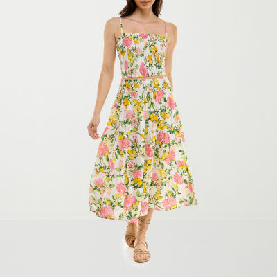 City Triangle Womens Floral Midi Dress Set Juniors