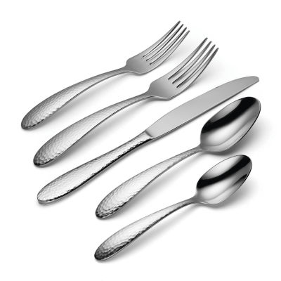 Oneida® Reyna 45-pc. Hammered Flatware Set