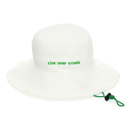 Hope & Wonder Pride Embroidered 'Live Your Utopia' Bucket Hat, One Size, White
