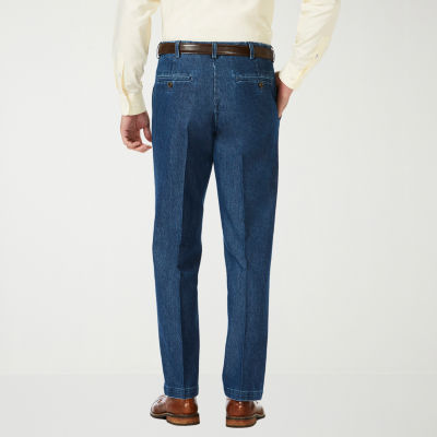Haggar Premium Stretch Denim Classic Fit Flat Front Pants-JCPenney