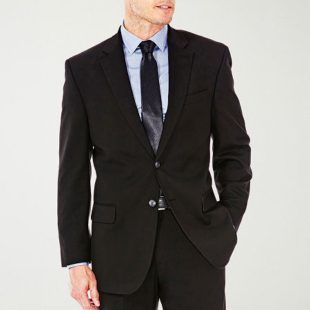 Haggar Premium Stretch Mens Stretch Fabric Classic Fit Suit Jacket, 46 Long, Black