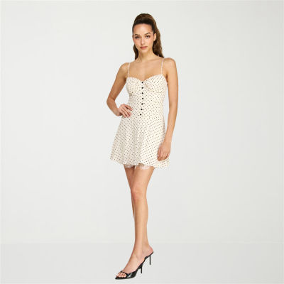 belle vie Womens Sweetheart Neck Sleeveless Spaghetti Straps Fit + Flare Dress