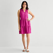 st john's bay short sleeve shift dress St. John's Bay Women's V Neck Short Sleeve Plaid Shift Dress | Blue | Women's XX-Large