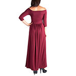 24/7 Comfort Apparel Long Sleeve Maxi Dress