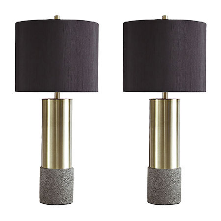 Signature Design By Ashley Jacek 2-pc. Metal Table Lamp, One Size, Gray