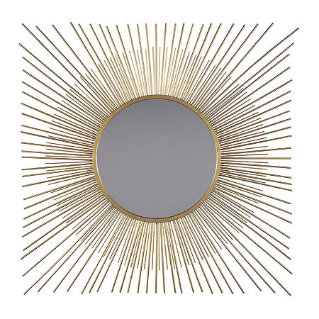 Signature Design By Ashley Elspeth Sunburst Wall Mirror, One Size, Yellow