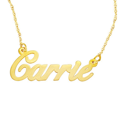 Personalized Womens 10K Gold 18 Inch Pendant Necklace