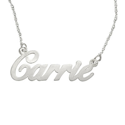 Personalized Womens Sterling Silver 18 Inch Pendant Necklace