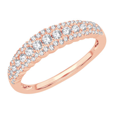 CT. T.W. Natural White Diamond 10K Rose Gold Anniversary Wedding Band