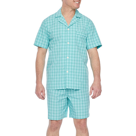 Stafford® Mens Short Sleeve Notch Collar 2-PC Pajama Short Set