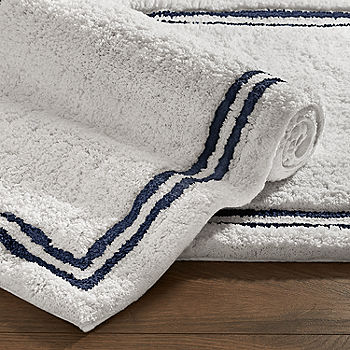 Fieldcrest Luxury Egyptian Cotton Loops Border Stripe Bath Towel, Color:  Black - JCPenney