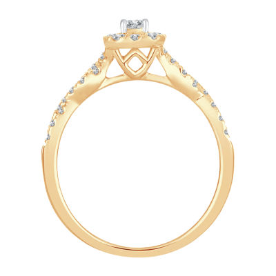 Womens 1/2 CT. T.W. Natural White Diamond 10K Gold Engagement Ring