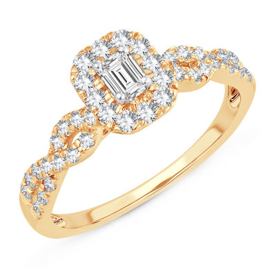 Womens 1/2 CT. T.W. Natural White Diamond 10K Gold Engagement Ring