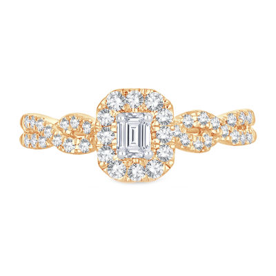 Womens 1/2 CT. T.W. Natural White Diamond 10K Gold Engagement Ring