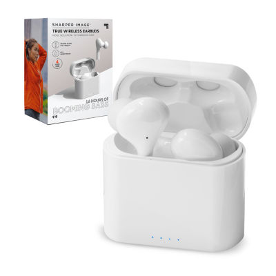 Sharper Image Soundhaven Wireless Earbuds Bluetooth 5.0 Headphones with Qi Wireless Charging