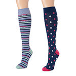 Muk Luks 2 Pair Knee High Socks Womens