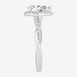 Signature By Modern Bride Womens 2 1/3 CT. T.W. Lab Grown White Diamond 14K White Gold Pear Halo Engagement Ring