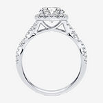 Signature By Modern Bride Womens 2 1/2 CT. T.W. Lab Grown White Diamond 14K White Gold Pear Halo Engagement Ring