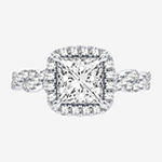 Signature By Modern Bride Womens 2 1/2 CT. T.W. Lab Grown White Diamond 14K White Gold Halo Engagement Ring