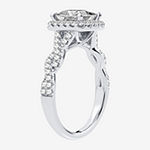 Signature By Modern Bride Womens 2 1/2 CT. T.W. Lab Grown White Diamond 14K White Gold Halo Engagement Ring