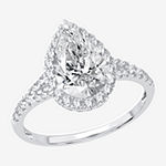 Signature By Modern Bride Womens 2 3/4 CT. T.W. Lab Grown White Diamond 14K White Gold Pear Halo Engagement Ring