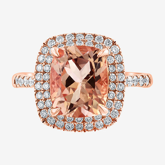 Womens 1/2 CT. T.W. Genuine Pink Morganite 14K Rose Gold Cocktail Ring