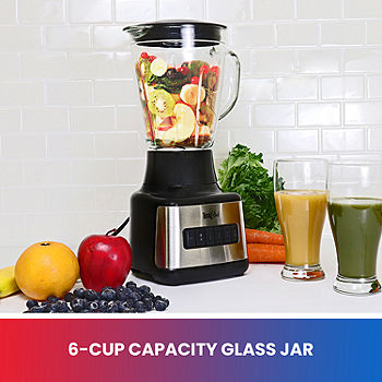 Total Chef 6-Speed Countertop Blender with Glass Jar- 6-cup- TCB15, Color: Black - JCPenney