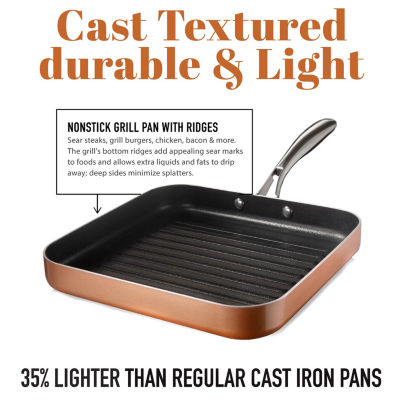 Gotham Steel Copper Cast Textured Nonstick Grill Pan with