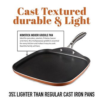 Gotham Steel Copper Cast Textured 10.5'' Nonstick Square Griddle Pan
