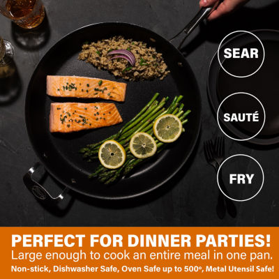 Gotham Steel Copper Cast Textured 5.5-qt Nonstick Jumbo Cooker with Tempered Glass Lid