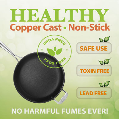 Gotham Steel Copper Cast Textured 5.5-qt Nonstick Jumbo Cooker with Tempered Glass Lid