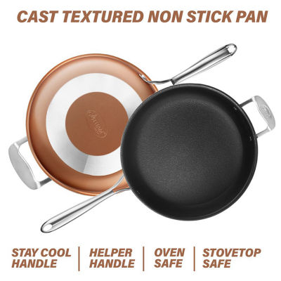 Gotham Steel Copper Cast Textured 5.5-qt Nonstick Jumbo Cooker with Tempered Glass Lid