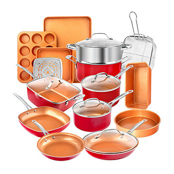 Gotham Steel Pots and Pans Set 20 Piece Cookware Set with Nonstick Ceramic  Copper Coating