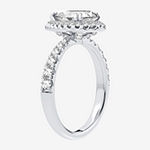 Signature By Modern Bride Womens 2 1/2 CT. T.W. Lab Grown White Diamond 14K White Gold Pear Halo Engagement Ring
