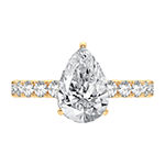 Signature By Modern Bride Womens 2 3/4 CT. T.W. Lab Grown White Diamond 14K Gold Pear Engagement Ring