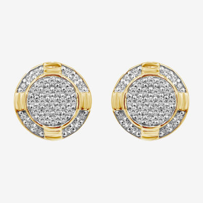1/4 CT. T.W. Natural White Diamond 10K Gold 9mm Stud Earrings
