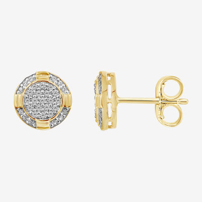 1/4 CT. T.W. Natural White Diamond 10K Gold 9mm Stud Earrings