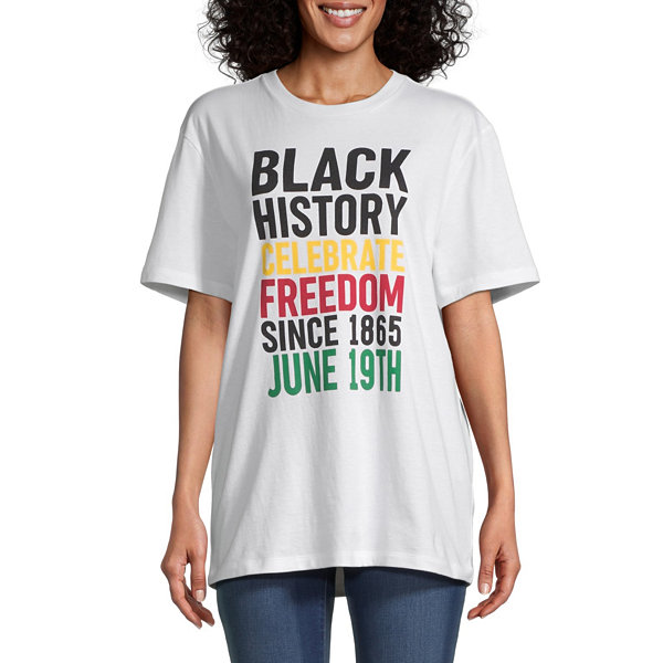 Hope & Wonder Juneteenth Celebrate Freedom Unisex Adult Crew Neck Short Sleeve Regular Fit Graphic T-Shirt