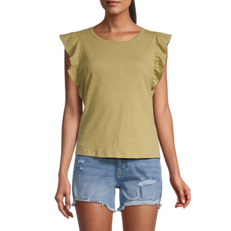  a.n.a Womens Round Neck Short Sleeve Tank Top