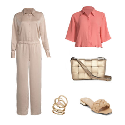 Worthington Crop Shirt, Wide-Leg Pants 