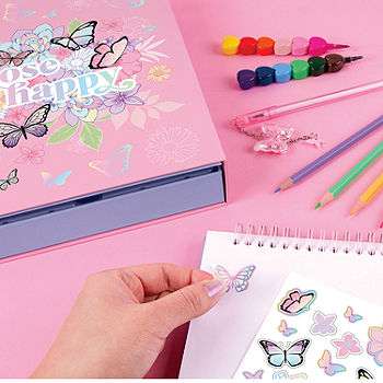 Three Cheers for Girls - Butterfly All-in-1 Sketchbook Set - Girls Dia –