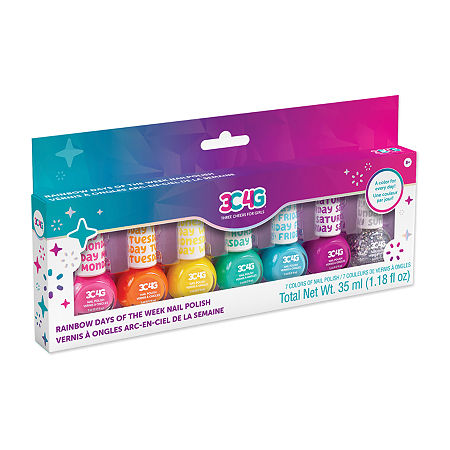 Three Cheers For Girls Rainbow Days Of The Week Nail Polish 7 Bottle Set, One Size, Multiple Colors