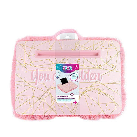 Three Cheers For Girls Pink & Gold Deluxe Fur Kids Lap Desk, One Size, Multiple Colors