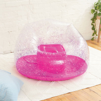 Three Cheers For Girls Pink Glitter Confetti Inflatable Kids Chair