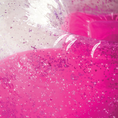 Three Cheers For Girls Pink Glitter Confetti Inflatable Kids Chair