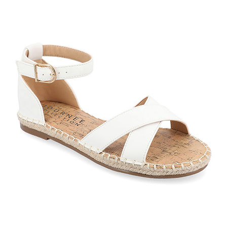 Journee Collection Womens Lyddia Strap Sandals, 9 Medium, White